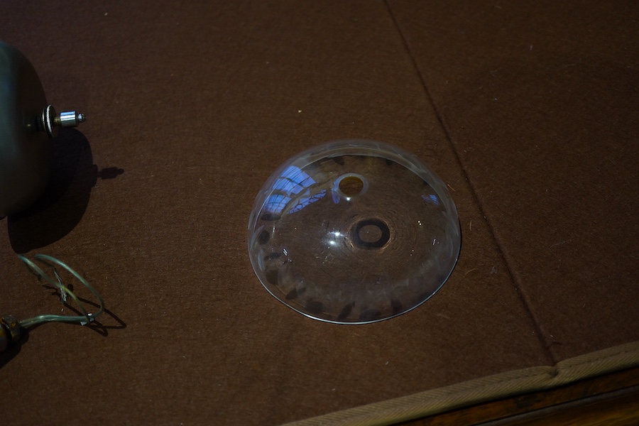 A cut glass chandelier